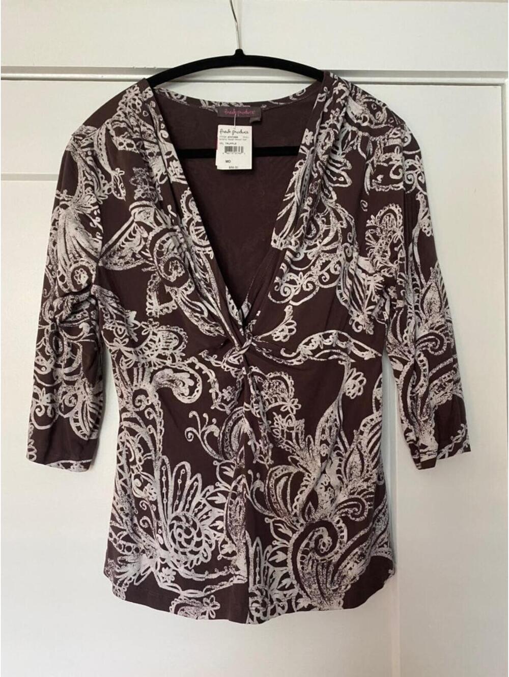 Fresh Produce Patterned Blouse NWT
